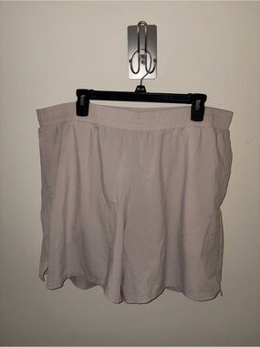all in motion Men's Light Beige Elastic-Waist Athletic Shorts